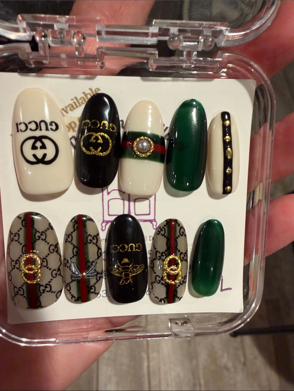 Gucci theme design Press-On Nails